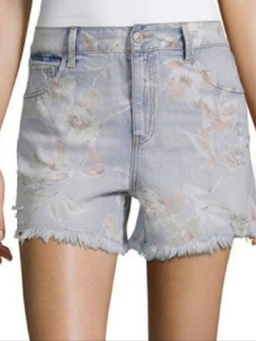 NWT Rewash Vintage Reunion High Rise Midi Flower Print Denim Shorts
